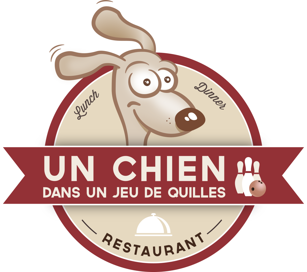 Un chien dans un jeu de quilles - restaurant à Mouvaux